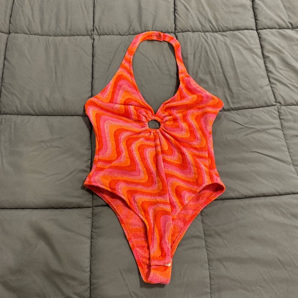 Zara Tops - Zara terry cloth vintage look halter bodysuit small